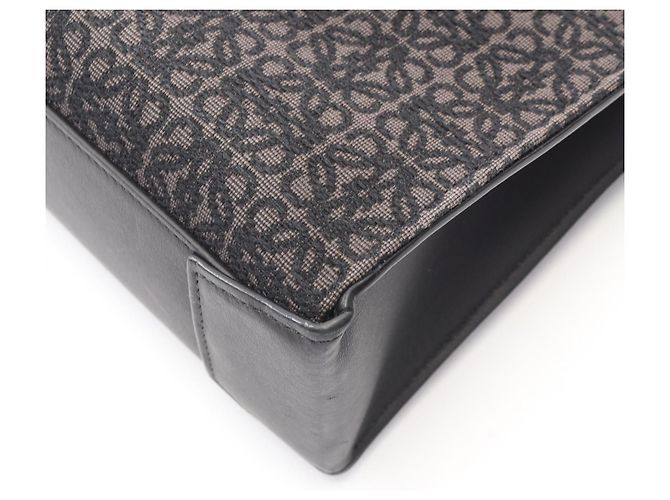 Borsa Tote Loewe Buckle Horizontal Anagram Canvas Leather Nero - vista 6