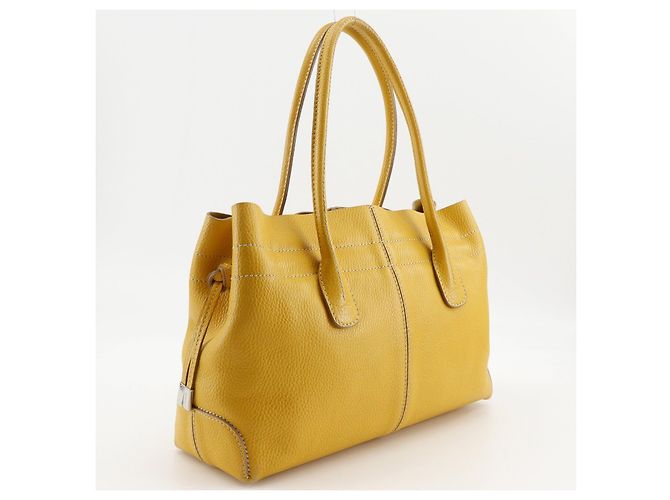 Tod's Tod’s D Bag Leder Tragetasche Gelb - Ansicht 3