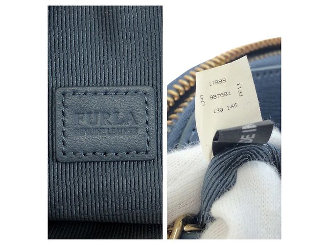 Borsa a tracolla con catena in pelle Furla Capriccio Blu - vista 4