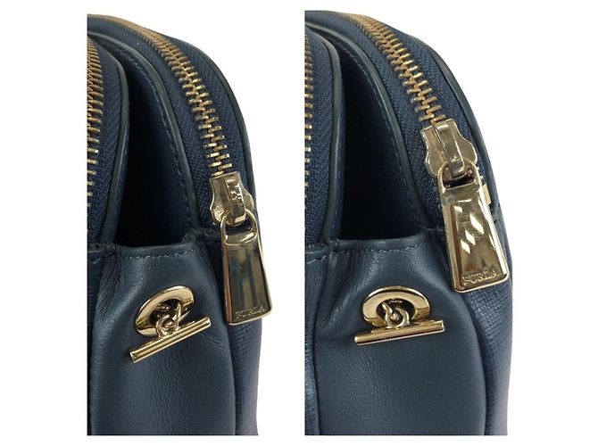Borsa a tracolla con catena in pelle Furla Capriccio Blu - vista 5