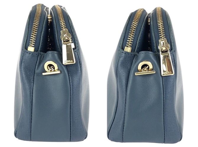Borsa a tracolla con catena in pelle Furla Capriccio Blu - vista 8