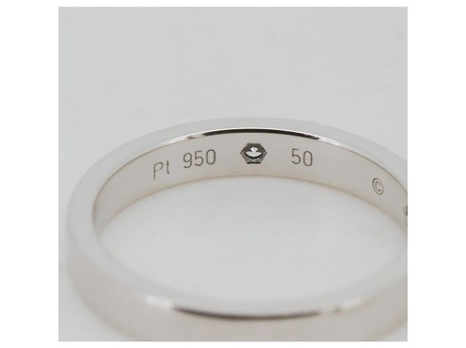 Cartier Gravierter Pt950 Diamantring Größe 10 Silber Metallisch - Ansicht 2