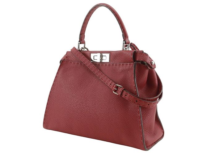 Borsa Fendi Peekaboo in pelle Selleria Rosso - Ansicht 2