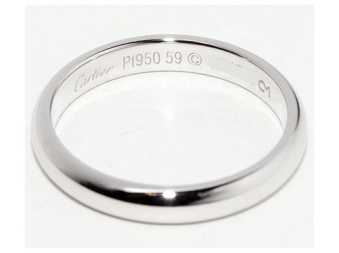 Cartier 1895 Ehering Pt950 Ringgröße 59 Silber Metallisch - Ansicht 4