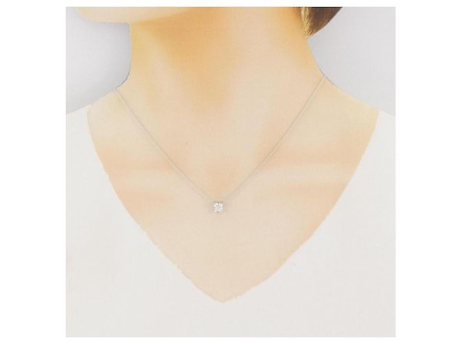 Collana TASAKI in oro bianco K14 0.24CT Diamante Argento Metallico - vista 6