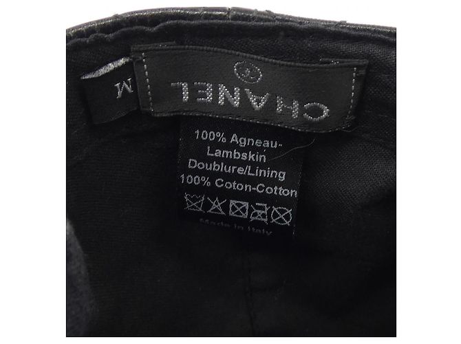 Chanel Cap aus schwarzem Lammleder - Ansicht 3