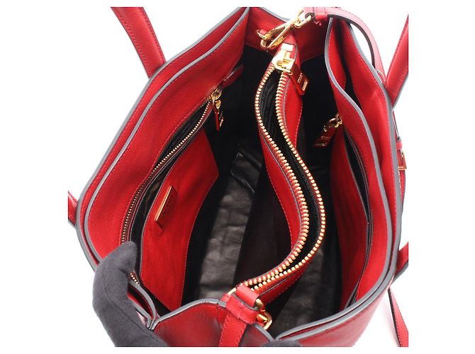 Prada SAFFIANO SOFT 2way Handtasche Rot - Ansicht 3