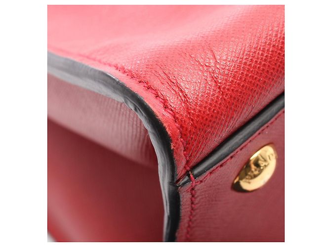 Prada SAFFIANO SOFT 2way Handtasche Rot - Ansicht 7
