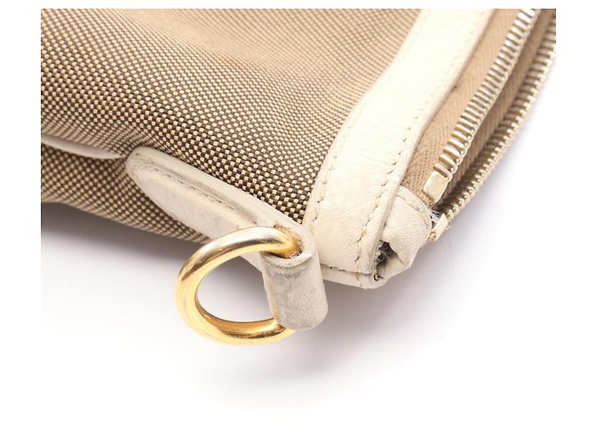 Prada LOGO JACQUARD Canvas Leather Tote Bag Grün - Ansicht 9