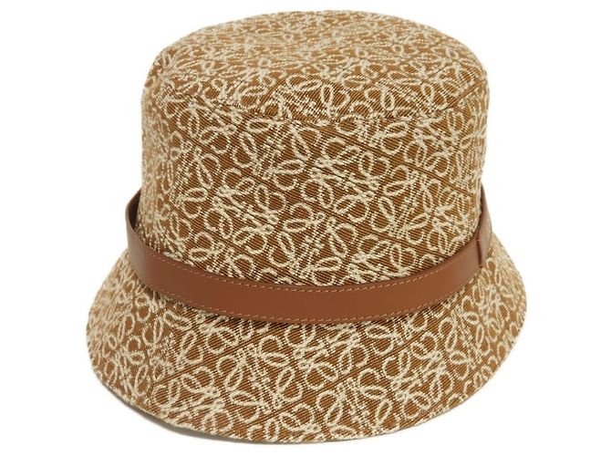 Cappello bucket in cotone jacquard Anagram Loewe Marrone - vista 2