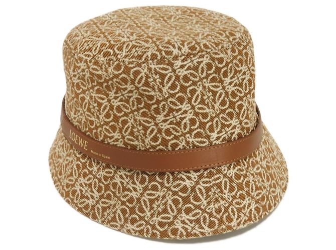 Cappello bucket in cotone jacquard Anagram Loewe Marrone - vista 3
