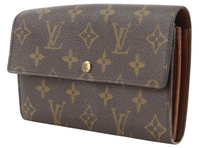 Louis Vuitton Pochette Porte Monnaie Credit Monogram Long Wallet Marrone - vista 2