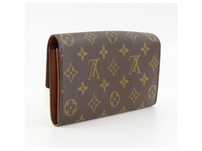 Louis Vuitton Pochette Porte Monnaie Credit Monogram Long Wallet Marrone - vista 3