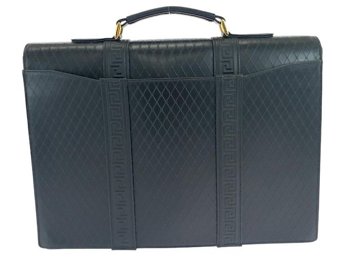 Valigetta in pelle Versace Nero - vista 2