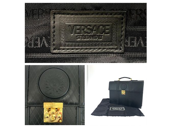 Valigetta in pelle Versace Nero - vista 4