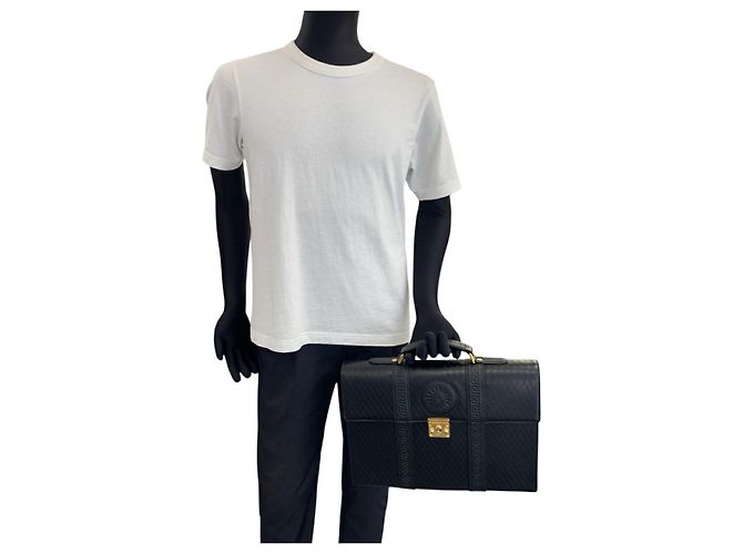 Valigetta in pelle Versace Nero - vista 7