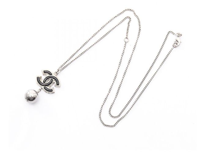 Collar Chanel Coco Mark Plata Metálico - vista 3