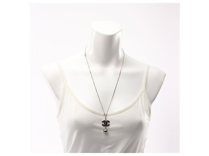 Collar Chanel Coco Mark Plata Metálico - vista 6