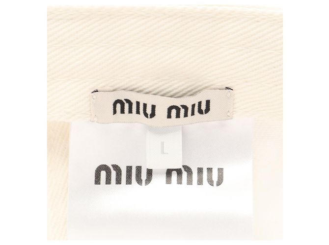 Miu Miu Baumwollkappe Weiß - Ansicht 4