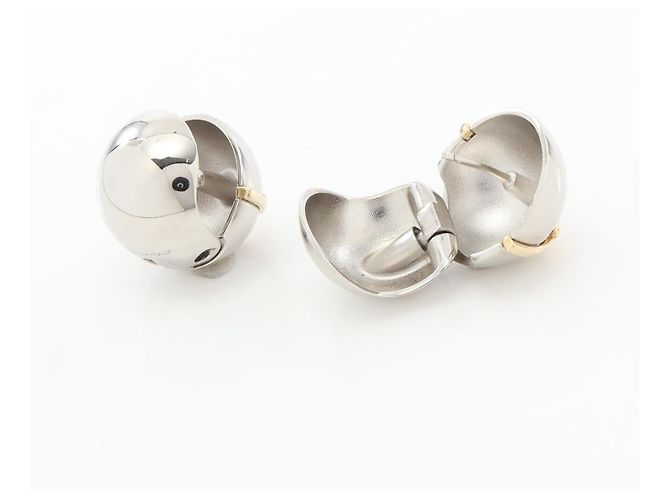 Boucles d'oreilles avec logo Triangle Prada Argenté Métallisé - vue 2