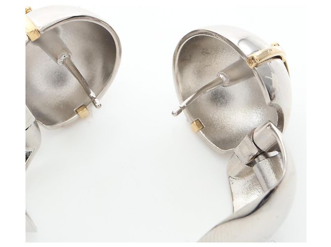 Boucles d'oreilles avec logo Triangle Prada Argenté Métallisé - vue 5