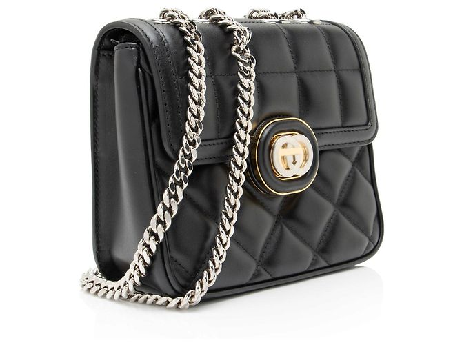 Mini borsa a tracolla Deco in pelle di vitello Gucci Nero - vista 2