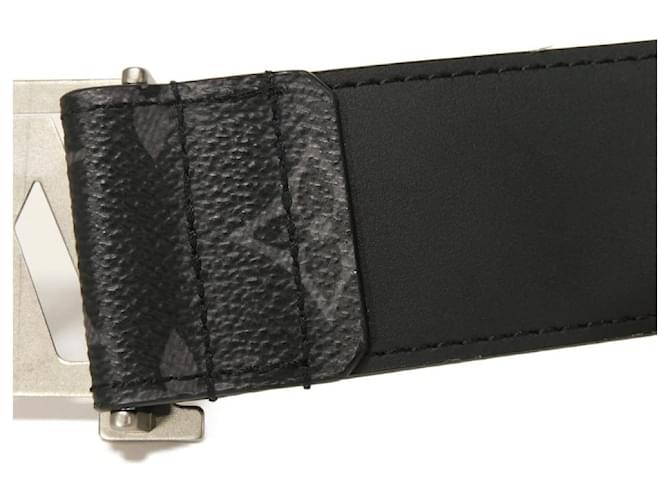 Cintura Sangle LV Pyramide Monogram Eclipse Louis Vuitton Nero - vista 8
