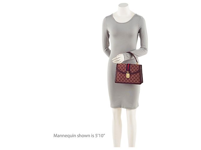 Gucci GG Canvas Ophidia Small Top Handle Rosso - vista 4
