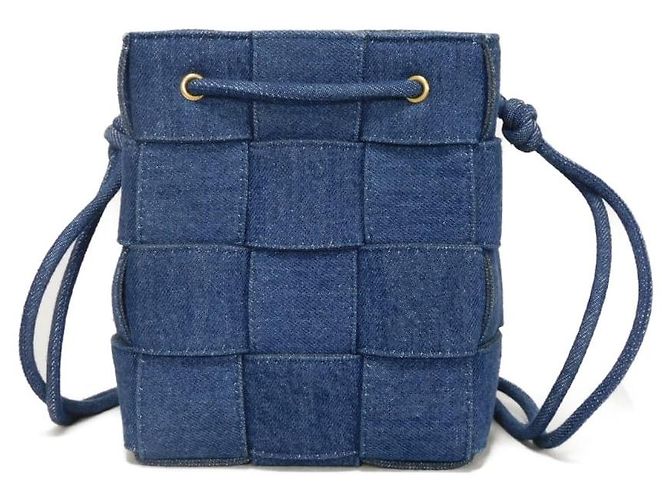 Borsa a secchiello Cassette Small Bottega Veneta borsa a tracolla Blu - vista 3