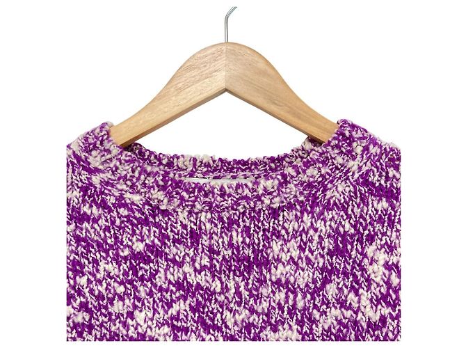 Autre Marque SLOANE 3G Tenjiku Moku Slub Strickpullover Lila - Ansicht 3