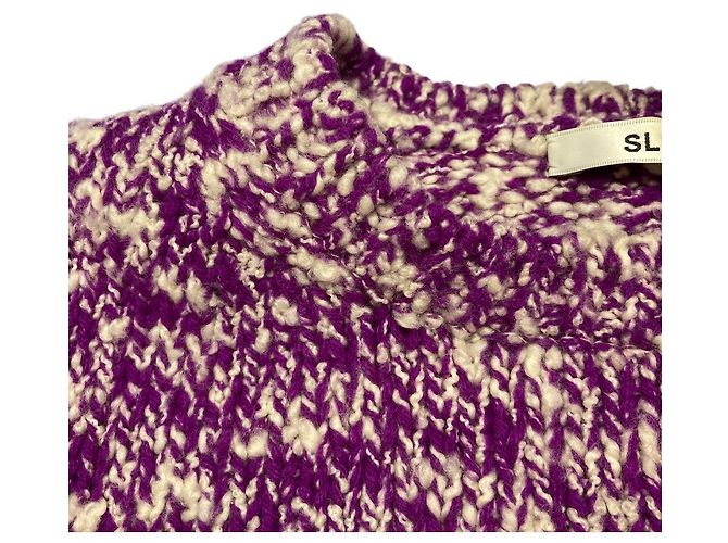 Autre Marque SLOANE 3G Tenjiku Moku Slub Strickpullover Lila - Ansicht 8