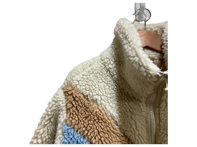 Chaqueta de shearling con firma Coach Azul Blanco roto Camello - vista 2