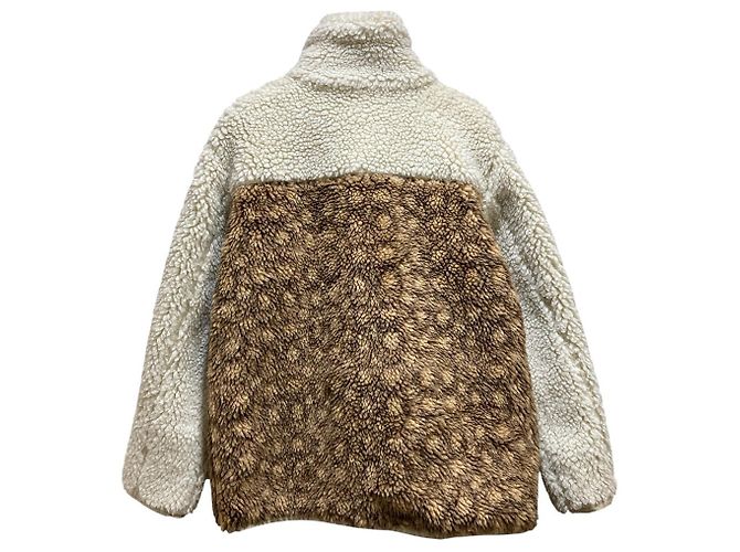 Chaqueta de shearling con firma Coach Azul Blanco roto Camello - vista 5
