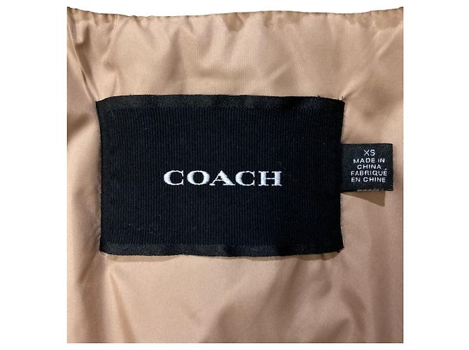 Chaqueta de shearling con firma Coach Azul Blanco roto Camello - vista 6