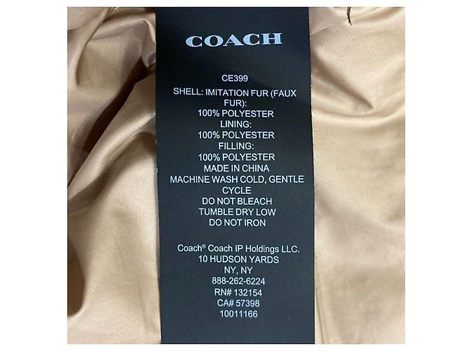 Chaqueta de shearling con firma Coach Azul Blanco roto Camello - vista 8