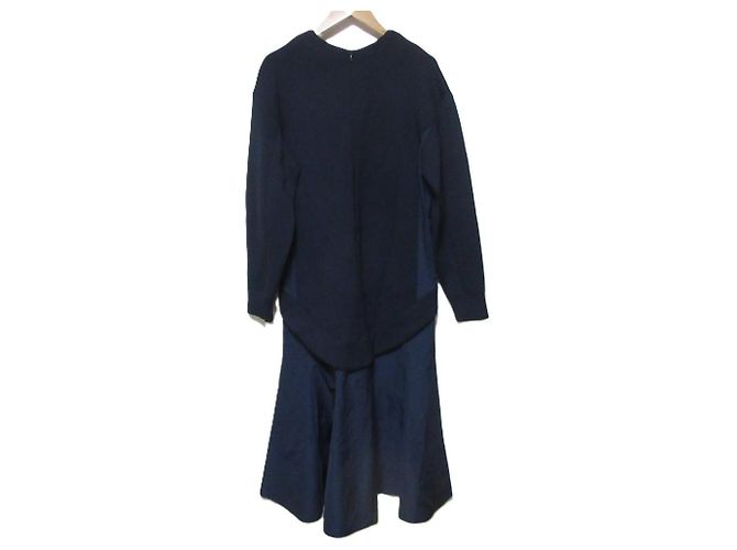 Autre Marque ELENDEEK Sweat Combo Maxi Kleid Blau Marineblau - Ansicht 2