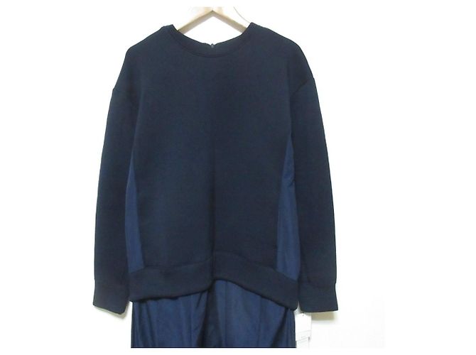 Autre Marque ELENDEEK Sweat Combo Maxi Kleid Blau Marineblau - Ansicht 3