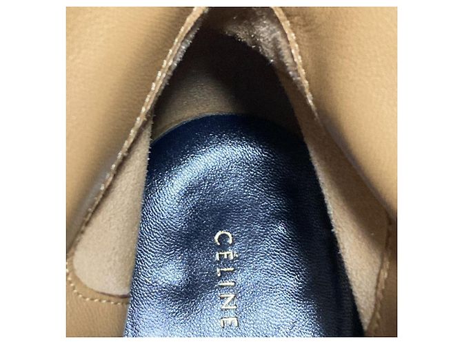 Céline Celine Leder-Short-Boots Beige - Ansicht 10