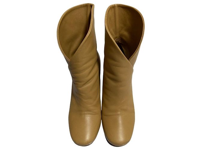Céline Celine Leder-Short-Boots Beige - Ansicht 2