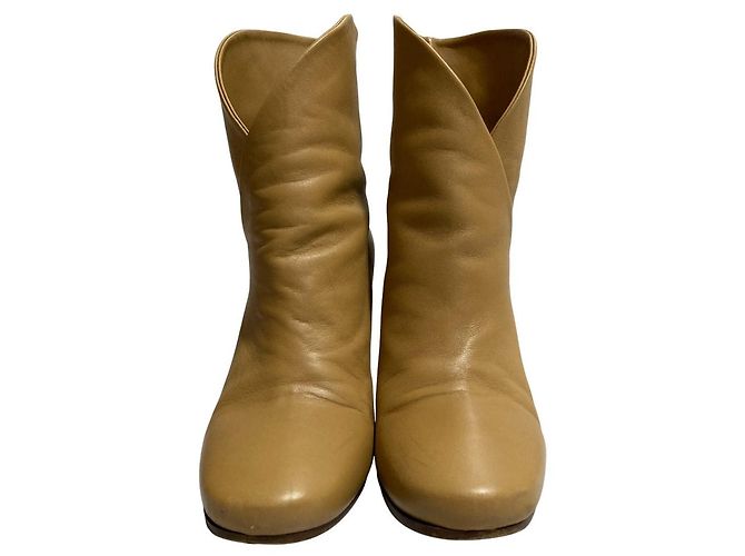 Céline Celine Leder-Short-Boots Beige - Ansicht 3
