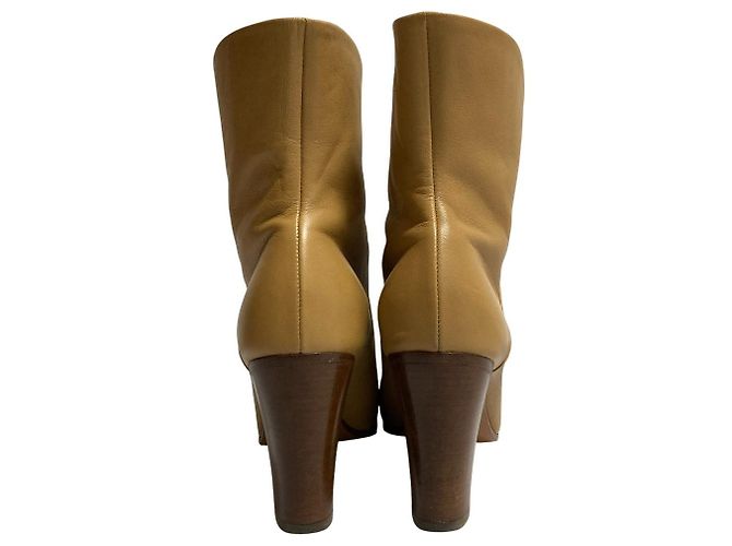 Céline Celine Leder-Short-Boots Beige - Ansicht 4