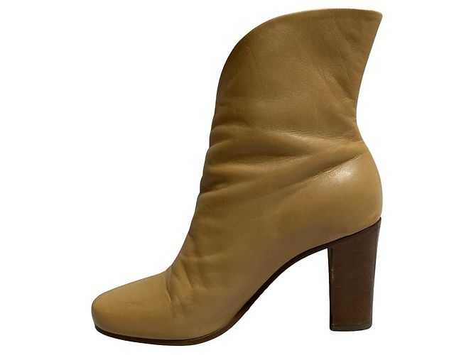 Céline Celine Leder-Short-Boots Beige - Ansicht 5