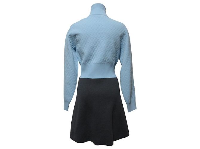Louis Vuitton Kleid aus Diamant-Strick mit Trompe-l'oeil-Effekt Blau - Ansicht 2