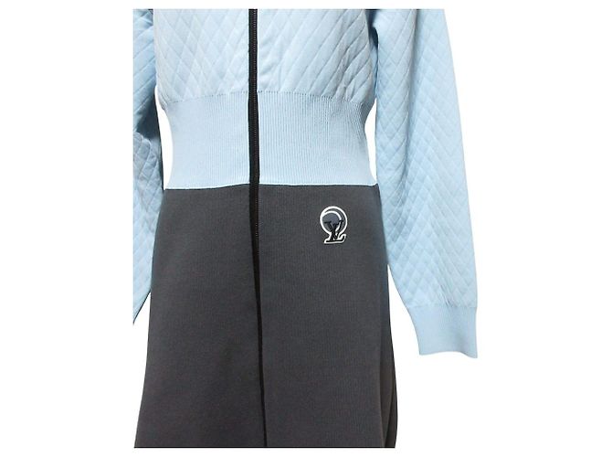 Louis Vuitton Kleid aus Diamant-Strick mit Trompe-l'oeil-Effekt Blau - Ansicht 4