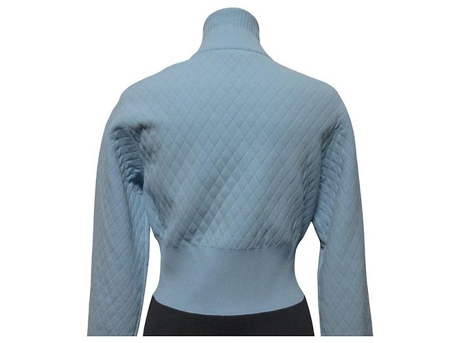 Louis Vuitton Kleid aus Diamant-Strick mit Trompe-l'oeil-Effekt Blau - Ansicht 5