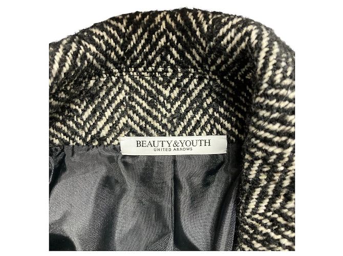 Autre Marque Blusón de Tweed Herringbone BEAUTY&YOUTH UNITED ARROWS Negro - vista 8
