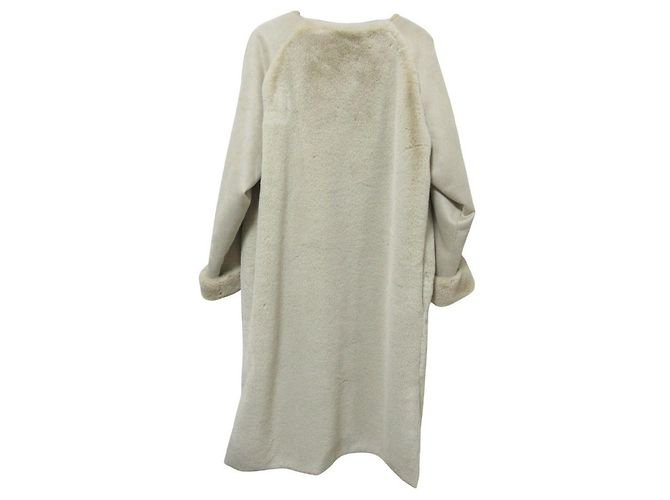 Autre Marque Abrigo sin cuello de piel sintética MARIED'OR Beige - vista 2