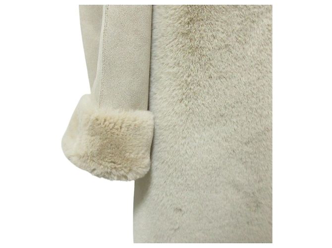 Autre Marque Abrigo sin cuello de piel sintética MARIED'OR Beige - vista 4