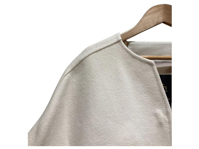 Autre Marque Abrigo sin cuello de lana Beaver Drawer Blanco Crudo - vista 2