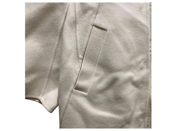 Autre Marque Abrigo sin cuello de lana Beaver Drawer Blanco Crudo - vista 3